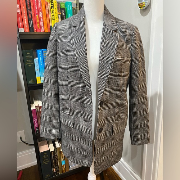 Everlane, Italian Wool, Oversized, Blazer in Glen Plaid! - Picture 4 of 16